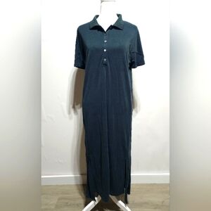 Heartloom Womans Deep Teal Green Baila Polo Midi Dress Size Medium